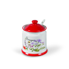  Цукорниця з ложкою Maestro керамічна Flora | Цукорниця з кераміки з кришкою