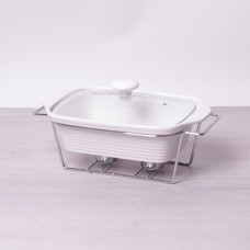  Марміт керамічний Kamille 1.4 л зі скляною кришкою та металевою підставкою
