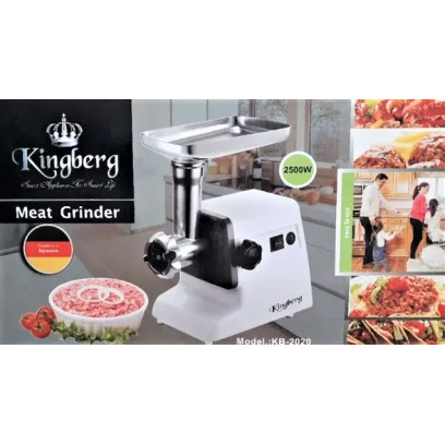  Електром'ясорубка Kingberg 2500W | м'ясорубка з насадками (3 диски, насадка для ковбас, кебе)