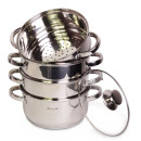 Пароварка 3-х рівнева Kamille ?24см з нержавіючої сталі Пароварка 3-х рівнева Kamille ?24см з нержавіючої сталі