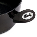  Кастрюля Kamille 24см з алюмінію з антипригарним покриттям Black marble і скляною кришкою