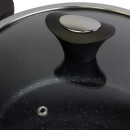  Кастрюля Kamille 24см з алюмінію з антипригарним покриттям Black marble і скляною кришкою