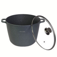  Кастрюля Kamille 28*20cm з литого алюмінію з антипригарним покриттям "граніт" і скляною кришкою