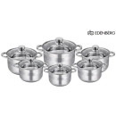 Набір кастрюль Edenberg з 6 предметів з нержавіючої сталі Набір кастрюль Edenberg з 6 предметів з нержавіючої сталі