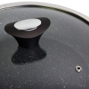 Сковорода Kamille 24см з антипригарним покриттям Black marble з алюмінію з кришкою для індукції та газу Сковорода Kamille 24см з антипригарним покриттям Black marble з алюмінію з кришкою для індукції та газу