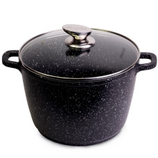 Кастрюля Kamille 24*16,5 см з литого алюмінію з антипригарним покриттям і скляною кришкою для індукції