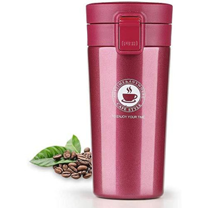  Термос із нержавіючої сталі Benson (290 мл) розовий | термочашка Бенсон | термокухоль Бенсон