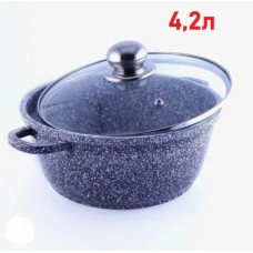  Кастрюля з кришкою Benson гранітне покриття 4,2 л.