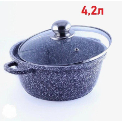  Кастрюля з кришкою Benson гранітне покриття 4,2 л.