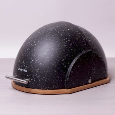  Хлібниця Kamille KM 1106 Чорний 38.5 см із пластику з бамбуковою основою