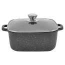  Кастрюля-казан Maestro Granite (28 см) 8 л з антипригарним гранітним покриттям і зі скляною кришкою