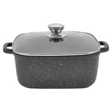  Кастрюля-казан Maestro Granite (28 см) 8 л з антипригарним гранітним покриттям і зі скляною кришкою