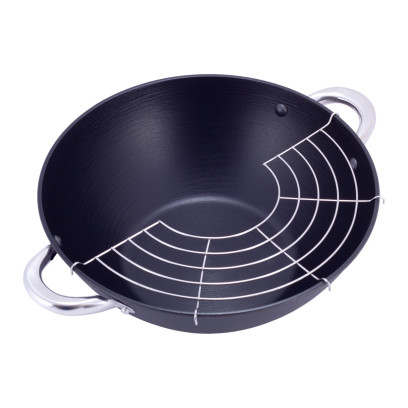 Котел чугунний для плову Kamille Wok з антипригарним покриттям для індукції та газу 4,5 L