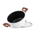  Набір посуду Edenberg 8 предм. алюміній мармурове покриття White Line Білий | Каструлі з кришками