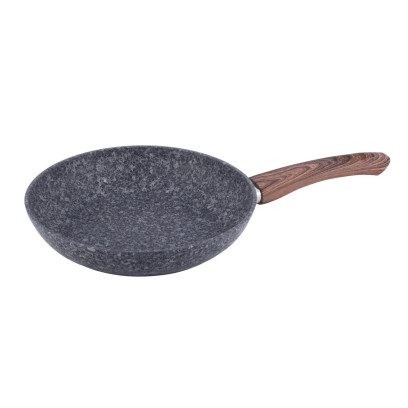  Сковорода Kamille 30см з антипригарним покриттям Grey marble з алюмінію для індукції